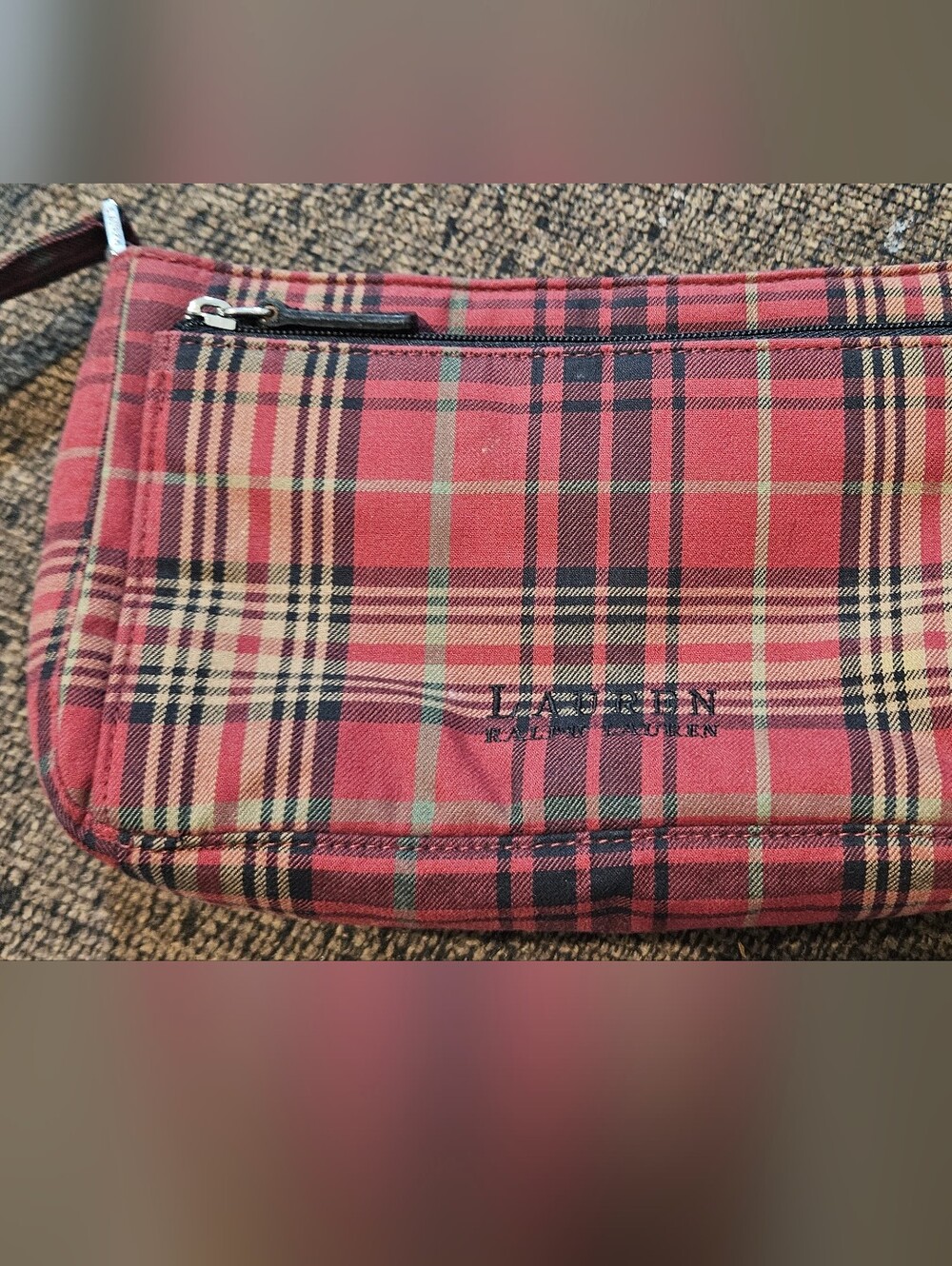 Vintage Ralph Lauren Red Tartan Plaid Purse